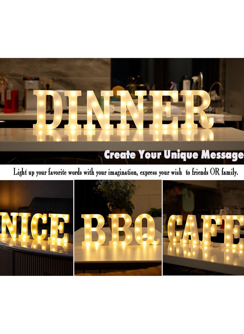 "E" Alphabet LED Marquee Letter Light Up Plastic Letters Standing Hanging Sign, Alphabet Letter For Wedding Birthday Party Home Decoration Battery Operated White 22cm - Image 4