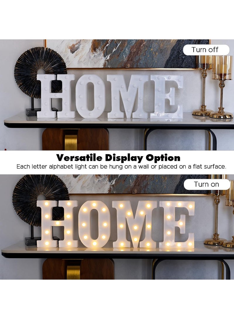 "E" Alphabet LED Marquee Letter Light Up Plastic Letters Standing Hanging Sign, Alphabet Letter For Wedding Birthday Party Home Decoration Battery Operated White 22cm - Image 3