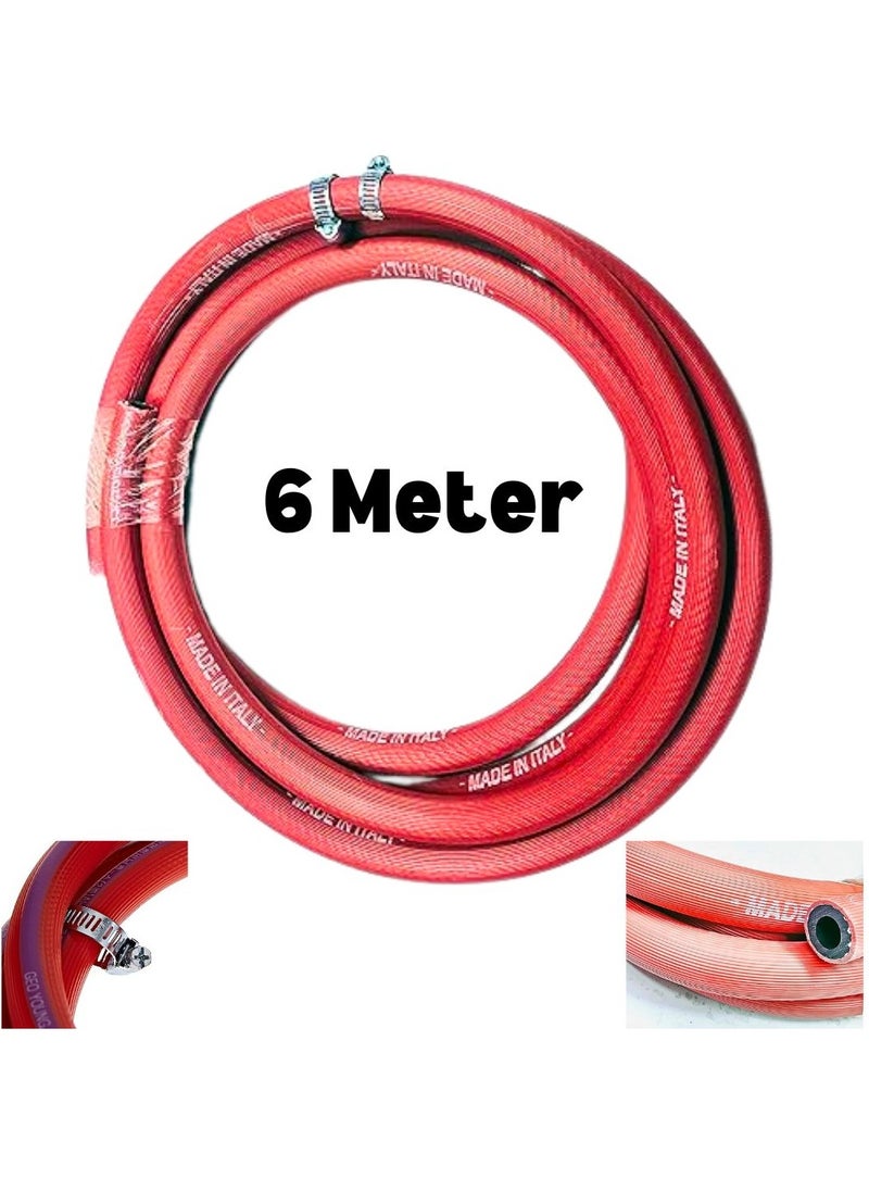 ARTC ARTC Premium Italian Gas Hose With 2-Clips, 3m & 6m Flexible, High-Quality Rubber Hose For Gas Stoves, Grills And Appliances (Made in Italy) (3m)  - Image 2