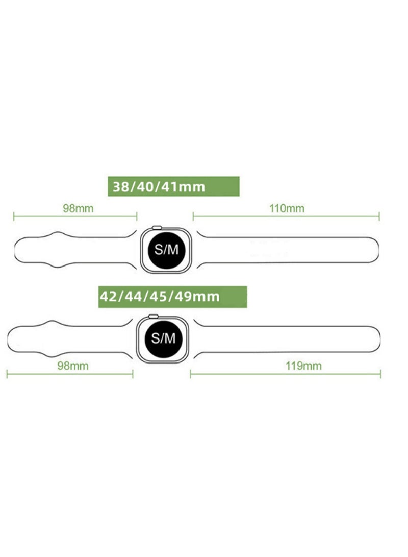 سوار ساعة سيليكون أسود اللون مقاس 42/44/45/46/49 مم متوافق عالميًا مع ساعة Apple Watch، مناسب للرجال والنساء، متوافق مع Iwatch456789se - Image 2