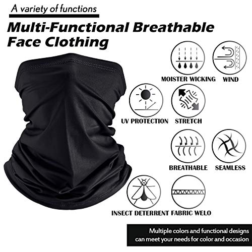 Geyoga 6 Pieces Winter Face Mask for Men UV Protection Mask Sunscreen Breathable Windproof Neck Gaiters Scarf Fishing Cycling Running (Simple Colors) - Image 3