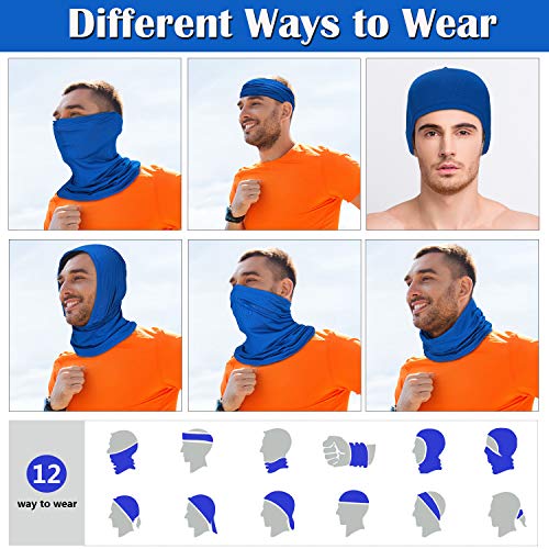 Geyoga 6 Pieces Winter Face Mask for Men UV Protection Mask Sunscreen Breathable Windproof Neck Gaiters Scarf Fishing Cycling Running (Simple Colors) - Image 4