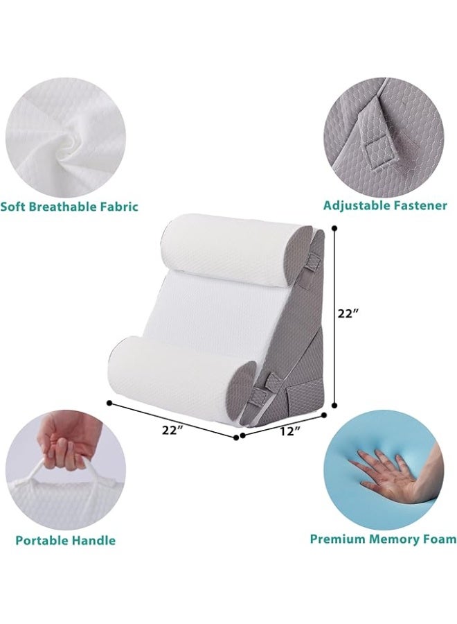 مجموعة وسائد طبية إسفنجية قابلة للتعديل - دعم مثالي لآلام الظهر والرقبة والأرجل وما بعد العمليات - عملي ومريح لارتجاع المريء والجلوس اليومي - Image 3