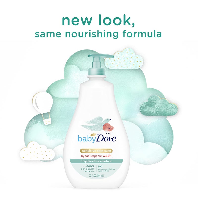 Baby Dove Sensitive Moisture Tip to Toe Wash and Shampoo, 20 Fl Oz (Pack of 4) - Image 2