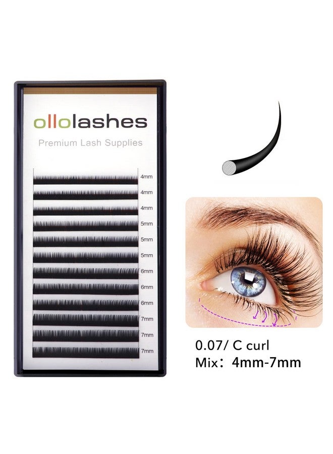 اولولاشز ملحقات الرموش السفلية C Curl 0.07 مم Mix47Mm 4 مم 5 مم 6 مم 7 مم ملحقات الرموش السفلية باللون الأسود (Mix47Mm 0.07 C Curl) - Image 3