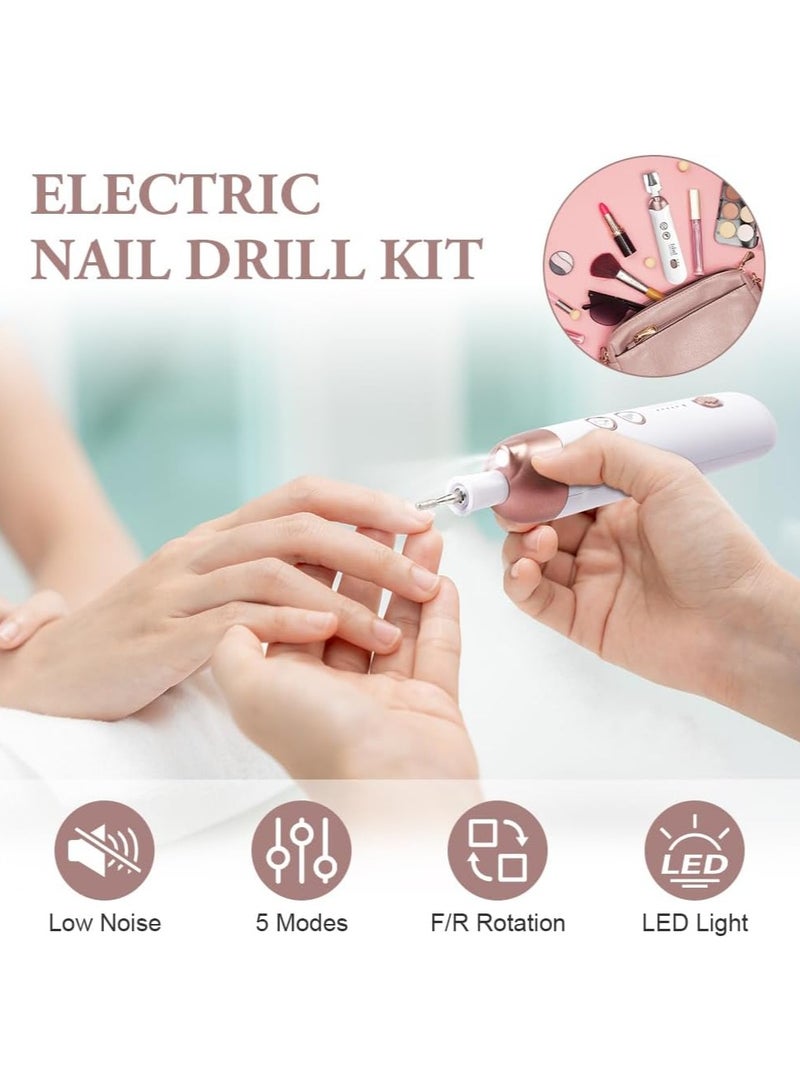 عام مجموعة أدوات مانيكير كهربائية محمولة قابلة للشحن تحتوي على ضوء LED مع محور تبديل سرعة 5 غير محاصر لصالونات الأظافر نمط المانيكير كهربائي للمبتدئين. - Image 3