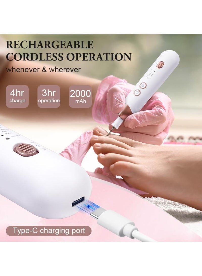 عام مجموعة أدوات مانيكير كهربائية محمولة قابلة للشحن تحتوي على ضوء LED مع محور تبديل سرعة 5 غير محاصر لصالونات الأظافر نمط المانيكير كهربائي للمبتدئين. - Image 4