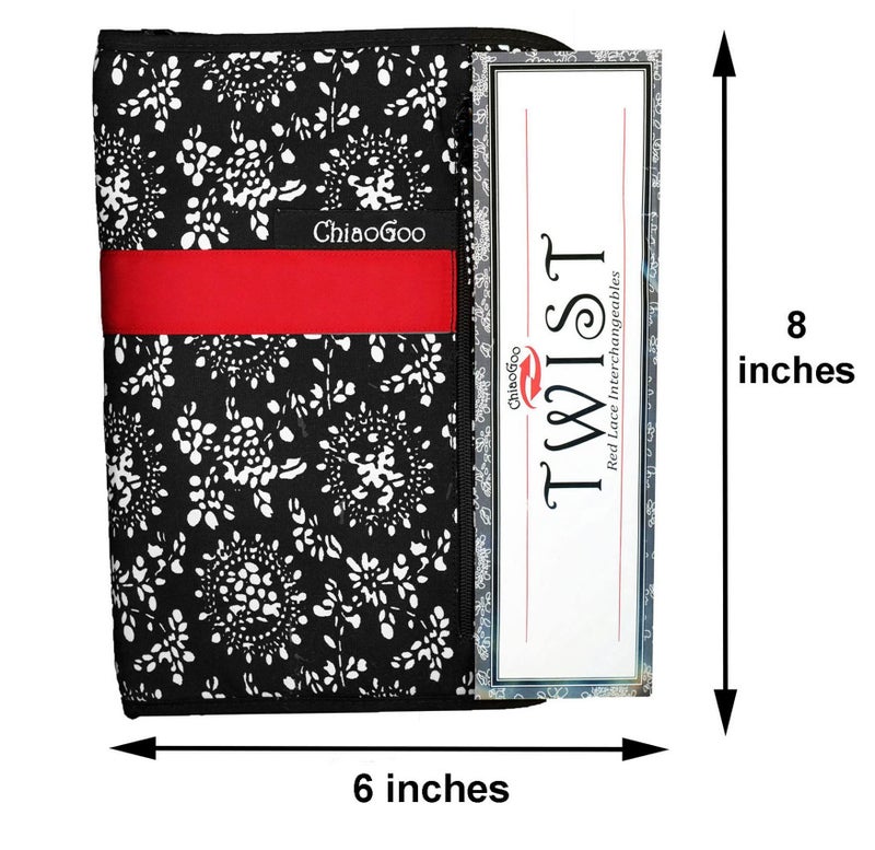 ChiaoGoo Twist Red Lace 5-Inch Small 7500-S Interchangeable Circular Knitting Needle Set, Sizes US 2, 3, 4, 5, 6, 7, 8, Stainless Steel with 3 Cords with Project Bag - Image 2