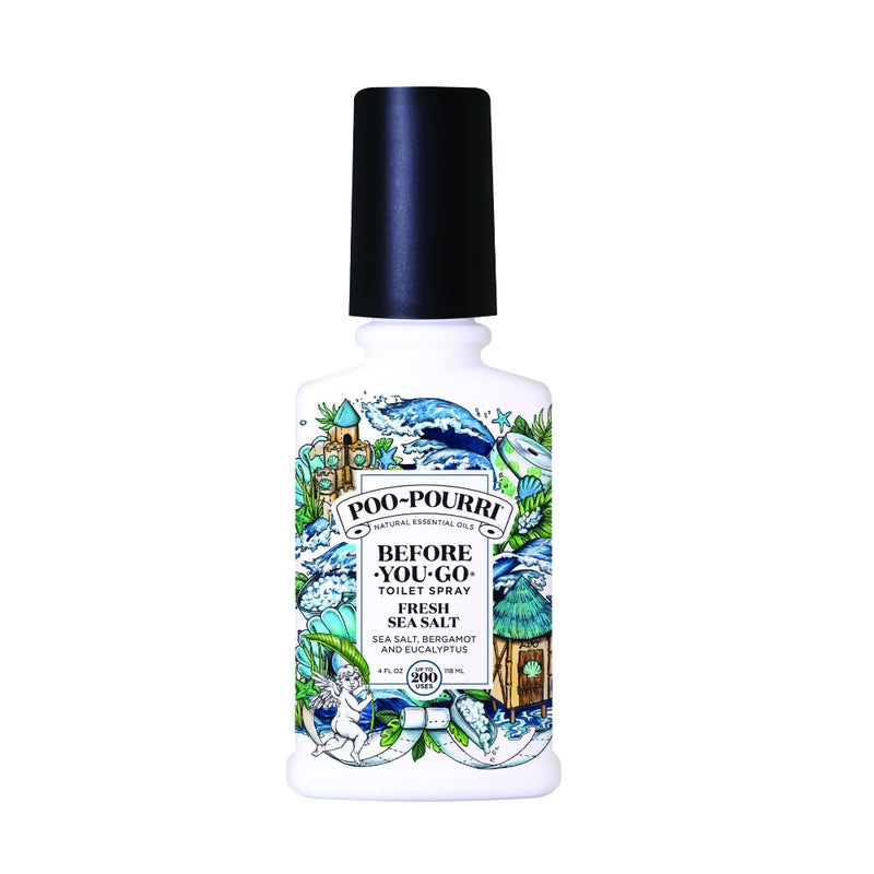 بوو - بوري Before-You-Go Toilet Spray, Fresh Sea Salt, 4 Fl Oz - Sea Salt, Bergamot and Eucalyptus - Image 1
