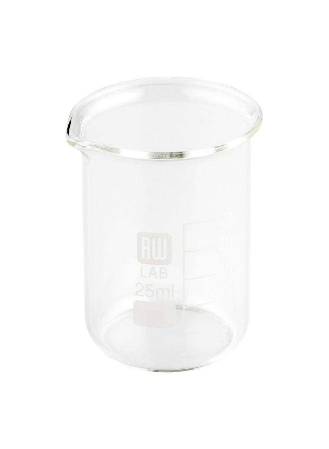 Restaurantware RW Lab 25 ML Glass Beakers, 10 Dishwasher Safe Cocktail Mixing Glasses - Chemistry-Inspired, Scratch Resistant, Clear Glass Cocktail Beakers, For Shots, Cocktails, Or Beverages - Image 1