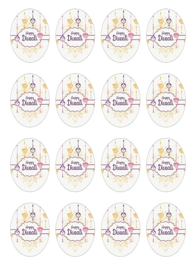 D2C 60-Piece Happy Diwali Stickers – 1.5 Inch Round Festival Labels with Traditional Diya & Mandala Designs, Self-Adhesive Gift Wrap Sealing Stickers (60 Pcs_Multicolour) - Image 1