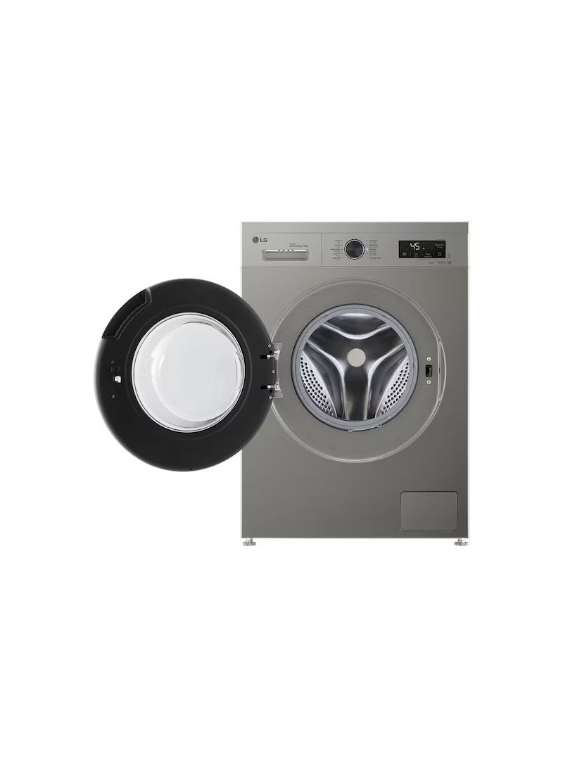 LG 9 kg Front Load Washing Machine with 1400 RPM, Steam™ & ThinQ™ Wi-Fi – Platinum Silver – F4Y2VYGYP F4Y2VYGYP Platinum Silver 9 kg F4Y2VYGYP Platinum Silver - Image 2
