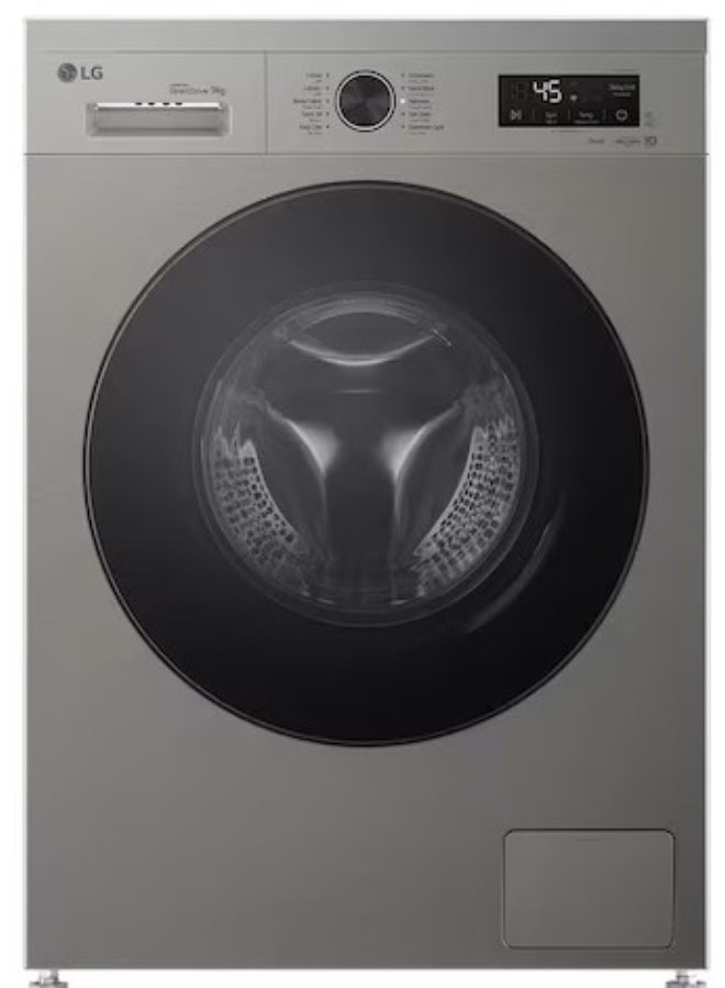 LG 9 kg Front Load Washing Machine with 1400 RPM, Steam™ & ThinQ™ Wi-Fi – Platinum Silver – F4Y2VYGYP F4Y2VYGYP Platinum Silver 9 kg F4Y2VYGYP Platinum Silver - Image 1