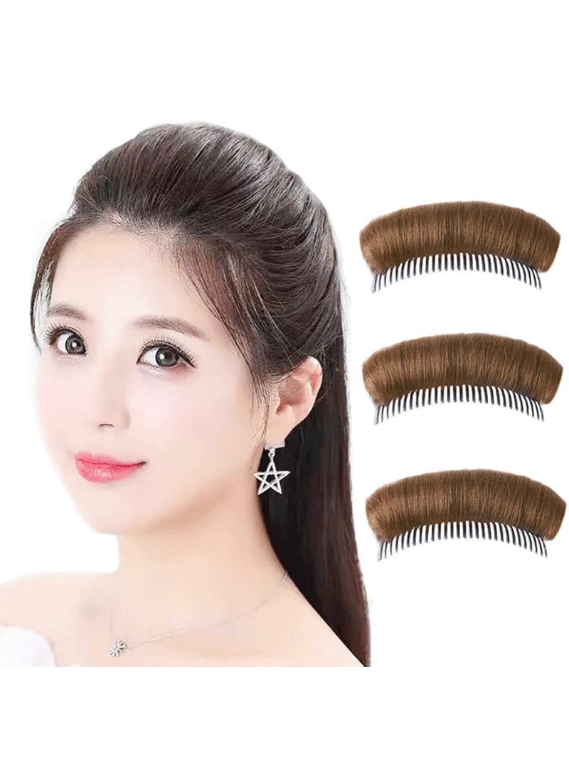 ericotry - 3Pcs Women's Hair Volume Bump Inserts - False Hair Clips, Combs & Fluffy Pads for DIY Hairstyles - Light Brown - Image 1