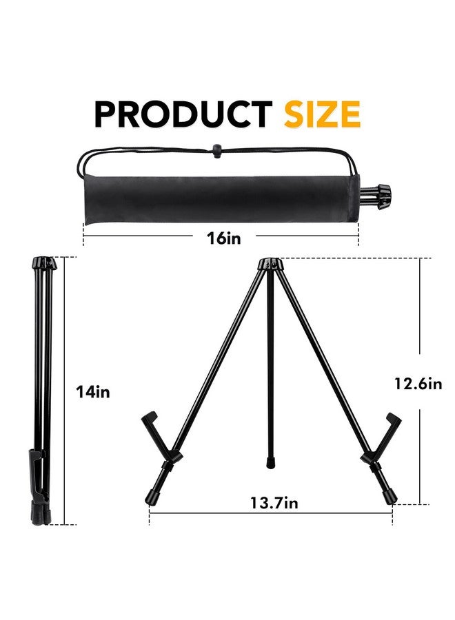 AROIC 3Pack 14'' Tabletop Easel, Black Steel Table Top Easels For Display, Small Portable Tripod Stand, Adjustable Holders - Display Paintings, Frame Pictures,Signs, Posters (With 3 Storage Bags) - Image 2