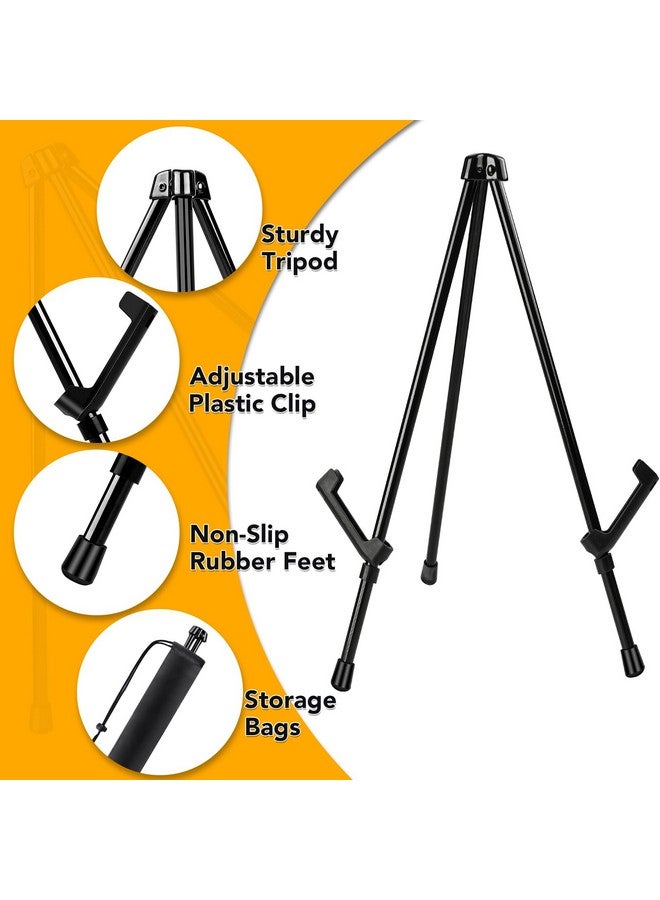 AROIC 3Pack 14'' Tabletop Easel, Black Steel Table Top Easels For Display, Small Portable Tripod Stand, Adjustable Holders - Display Paintings, Frame Pictures,Signs, Posters (With 3 Storage Bags) - Image 3
