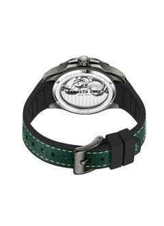 Kenneth Cole Men's Fashion Analog Automatic Green Leather Watch KCWGR2220902 - 44mm  - Image 3