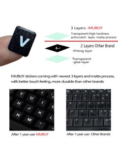 Rock Pow 2 Pack Universal Arabic Keyboard Stickers Transparent Background with White Lettering for Computer Laptop Notebook Desktop Replacement Computer Keyboard Stickers  - Image 4