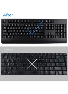 Rock Pow 2 Pack Universal Arabic Keyboard Stickers Transparent Background with White Lettering for Computer Laptop Notebook Desktop Replacement Computer Keyboard Stickers  - Image 3