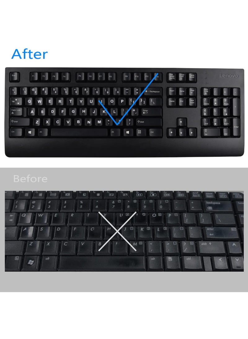 Rock Pow - 2 Pack Universal Arabic Keyboard Stickers Transparent Background with White Lettering for Computer Laptop Notebook Desktop Replacement Computer Keyboard Stickers - Image 1