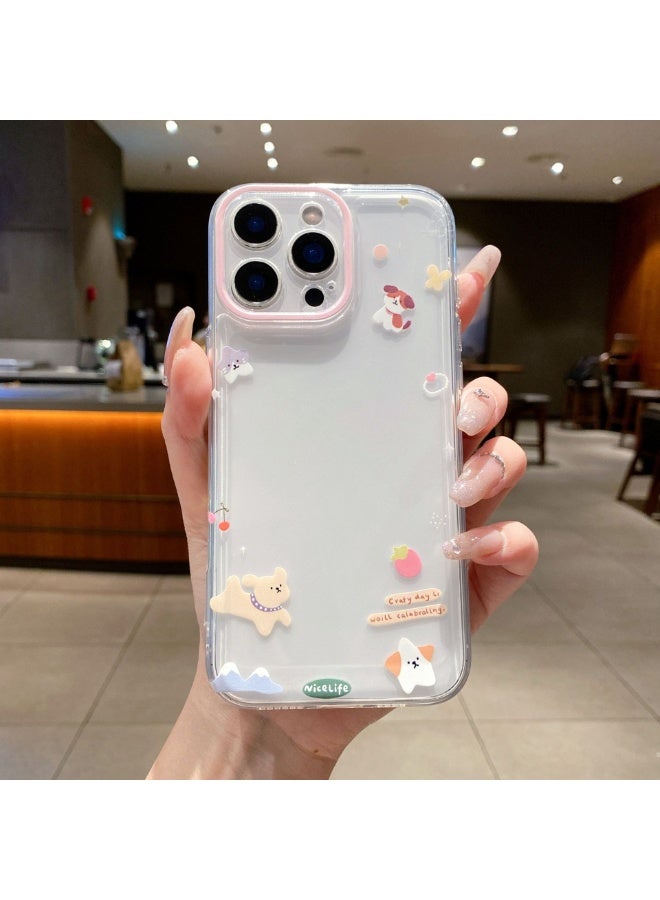 NIBEMINENT Cartoon Dog Protective TPU Case Cover For iPhone 15
