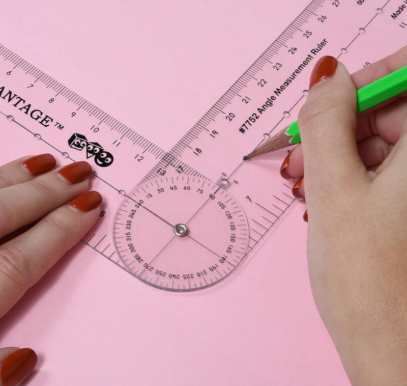 Learning Advantage -7752 Angle Measurement Ruler - Clear, Flexible and Adjustable Geometry Measuring Tool - Measure Angles to 360 Degrees and Lines to 12" - Image 3