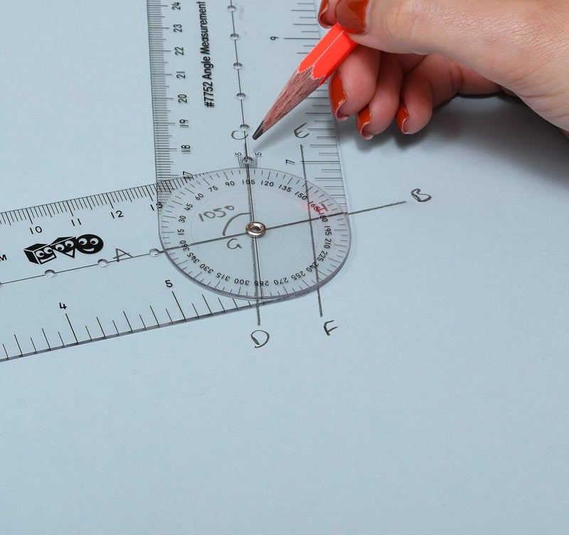 Learning Advantage -7752 Angle Measurement Ruler - Clear, Flexible and Adjustable Geometry Measuring Tool - Measure Angles to 360 Degrees and Lines to 12" - Image 4