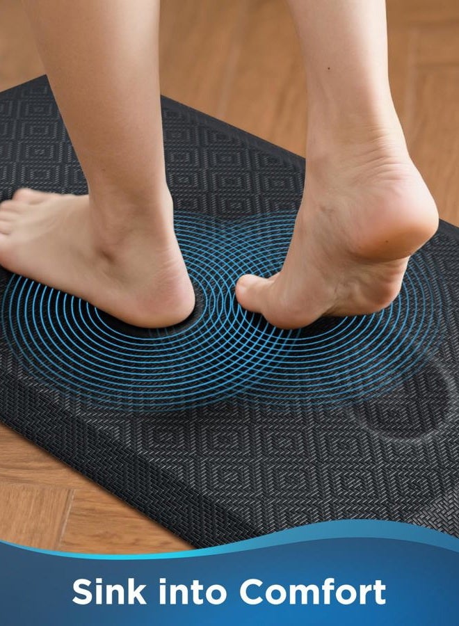 Ophanie Anti Fatigue Cushioned Mat, 9/10 inch Thick, Kitchen mats for Floor, Kitchen Rugs, Waterproof,Comfort Ergonomic Standing Mat for Office, Home, Sink, 20x32 Black Non-Slip Ridged Bottom - Image 2