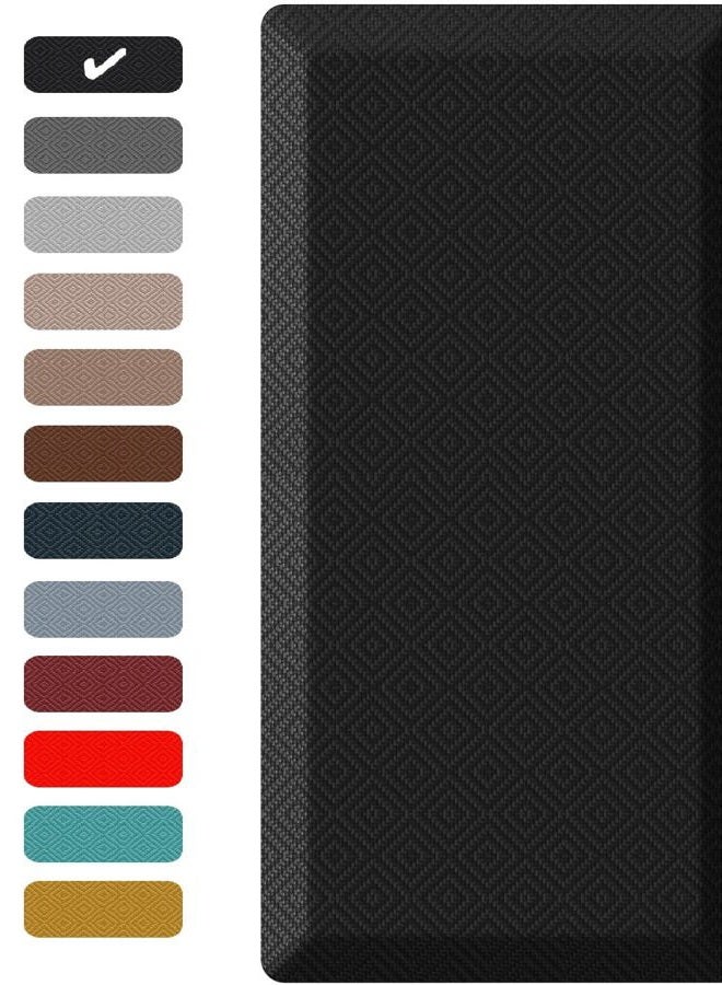 Ophanie Anti Fatigue Cushioned Mat, 9/10 inch Thick, Kitchen mats for Floor, Kitchen Rugs, Waterproof,Comfort Ergonomic Standing Mat for Office, Home, Sink, 20x32 Black Non-Slip Ridged Bottom - Image 1
