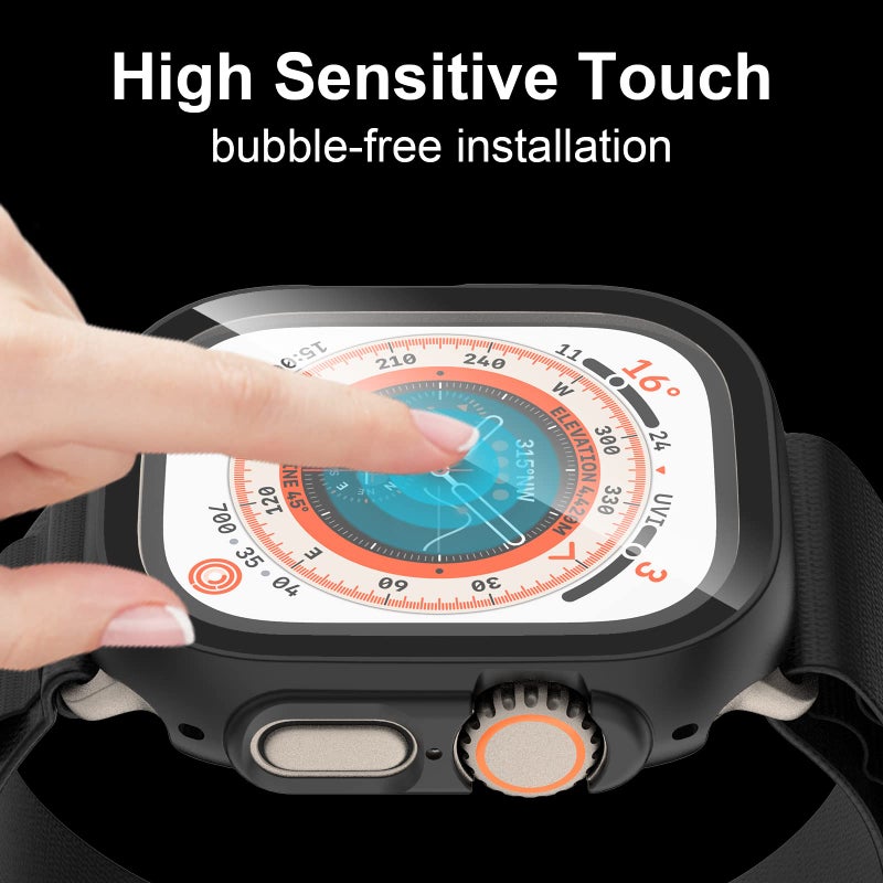 HASDON 6 Pack Case with Tempered Glass Screen Protector for Apple Watch Ultra 3/Ultra 2/Ultra 49mm, Scratch Resistant Full Protective Cover for iWatch 49mm - Image 5