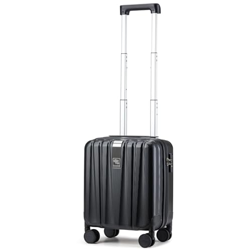 Hanke 14 Inch Underseat Carry On Luggage with Wheels Hard Shell Suitcases Carry On Bag Lightweight Small Mini Suitcase Tsa Luggage for Travel.（Jet Black） - Image 1