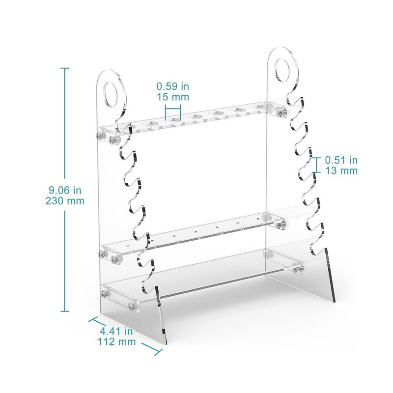 stonylab Pipette Rack, Detachable Plexiglass Pipette Holder Stand Pipet Rack with 1.5 cm Hole Diameter - Image 2