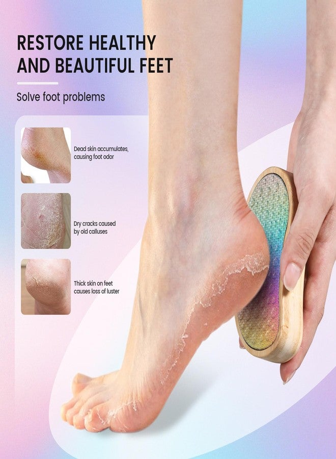 BEZOX Stainless Steel Pedi Egg Foot File Callus Remover for Dry and Wet Feet, Smooth Rough Skin, Plastic-Free Pedicure Tool Pumice Stone, Washable Foot Scrubber for Cracked Heels - Rainbow - Image 3