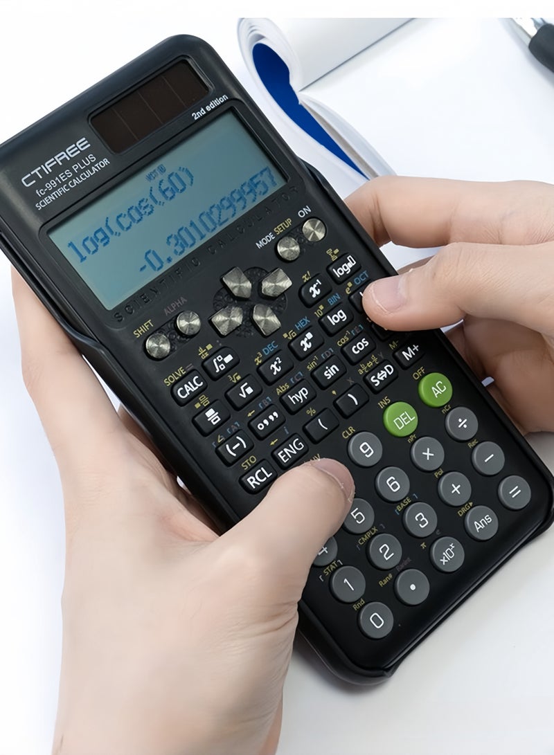 آلة حاسبة علمية متعددة الوظائف Fx-991Es Plus الإصدار الثاني، باللون الأسود - Image 5