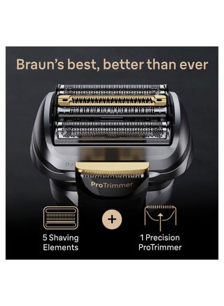 Braun Series 9 Pro+ Efficient & Gentle, 5 Shaving element, Ultimate Precision ProTrimmer, 60-min  Runtime, Wet and Dry - 9519s multicolour - view 2