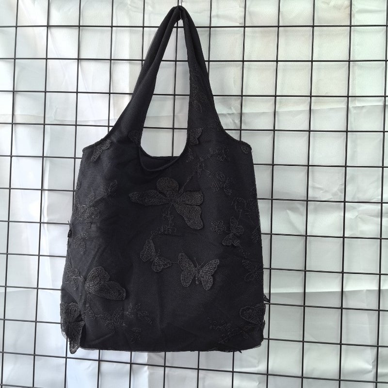 Embroidered Canvas Shopper Tote