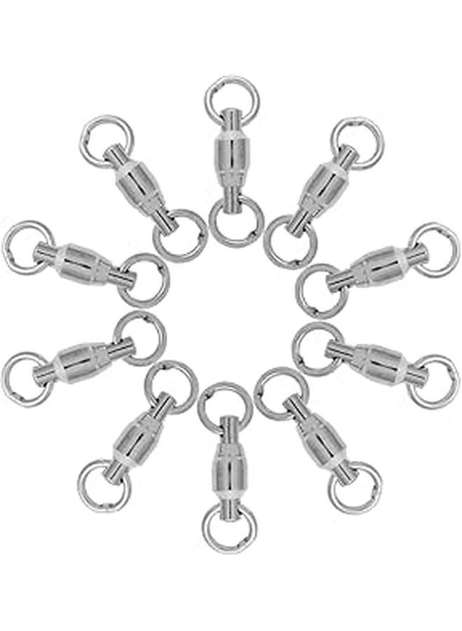 10Pcs Stainless Steel Barrel Swivels Fishing Tackle for Saltwater Freshwater Trolling Catfishing - Image 1