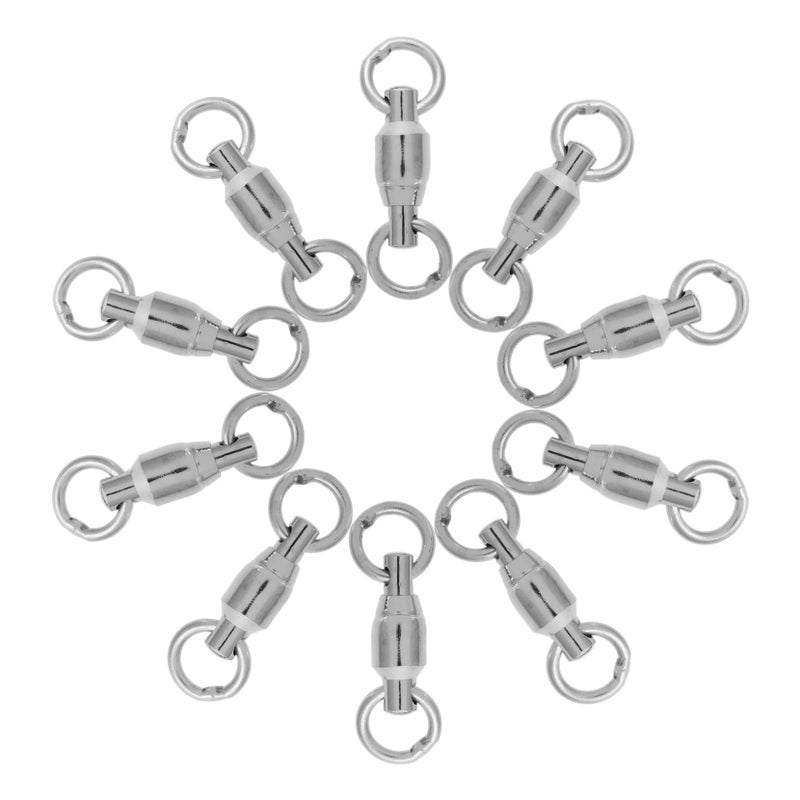 10Pcs Stainless Steel Barrel Swivels Fishing Tackle for Saltwater Freshwater Trolling Catfishing - Image 2