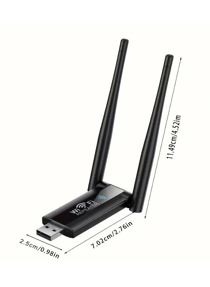 High-Power USB WiFi Repeater – 300Mbps Wireless Signal Extender with Dual Antennas – Long-Range WiFi Booster for Home & Office  - Image 2