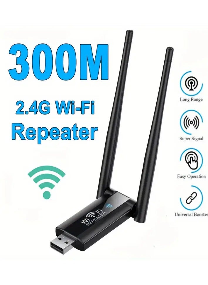 High-Power USB WiFi Repeater – 300Mbps Wireless Signal Extender with Dual Antennas – Long-Range WiFi Booster for Home & Office  - Image 5