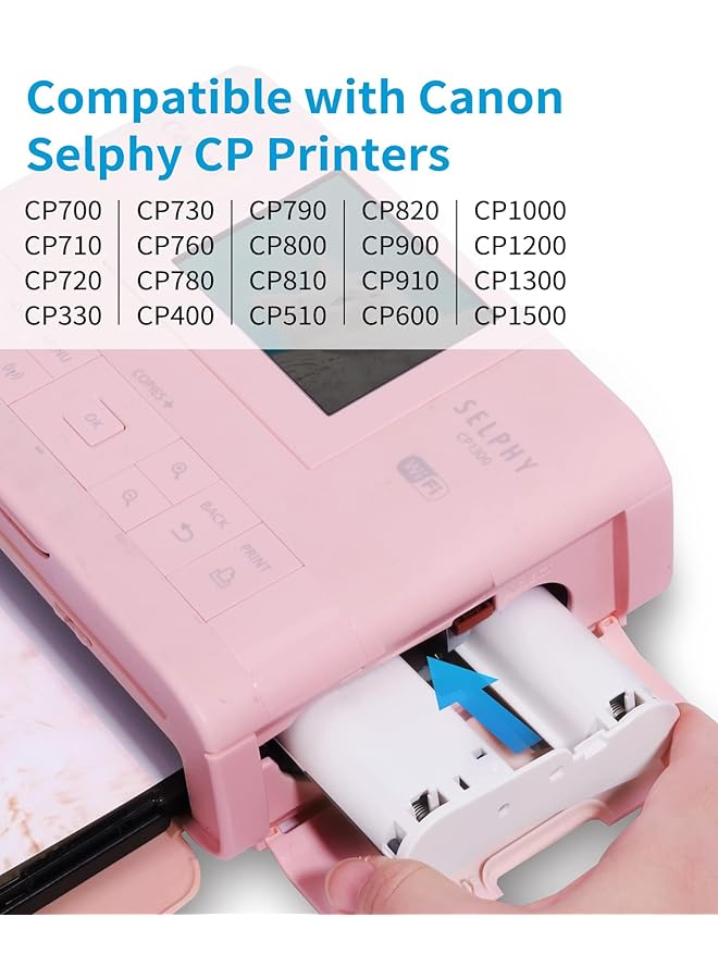erorex Compatible With Canon Selphy Cp1300 Ink And Paper For Selphy Printer Cp1500 Cp1300 Cp1200 Cp1000 Cp910 Cp810 Cp790 Photo Paper 6 X 4 Inch Kp 108In 108 Sheets And 3 Color Ink Cassette  - Image 2