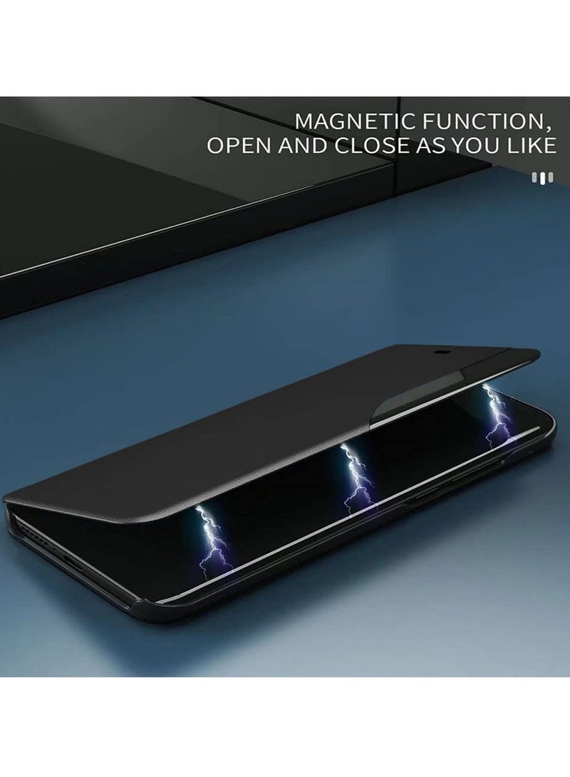 Wtech Smart Mirror Window Flip Phone Case Auto Sleep Wake Cover For Samsung Galaxy S22 Plus Black - Image 3