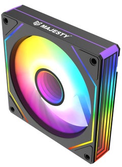 Majesty Majesty Infinity Cooling Fan | ARGB | PWM Speed Adjustment | 12cm | Pin 4 + 5V 3Pin | Hydraulic Bearing for 30K Hours | 1800 RPM (Black - Direct)  - Image 1