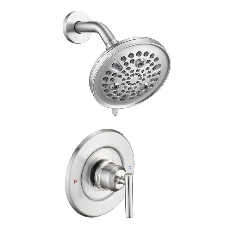 Ultrimkit Replacement for Moen Shower Faucet Trim Kit 9Setting High Pressure Rain Showerhead Shower Handle Valve Catridge Not Inclued Brushed Nickel - Image 2