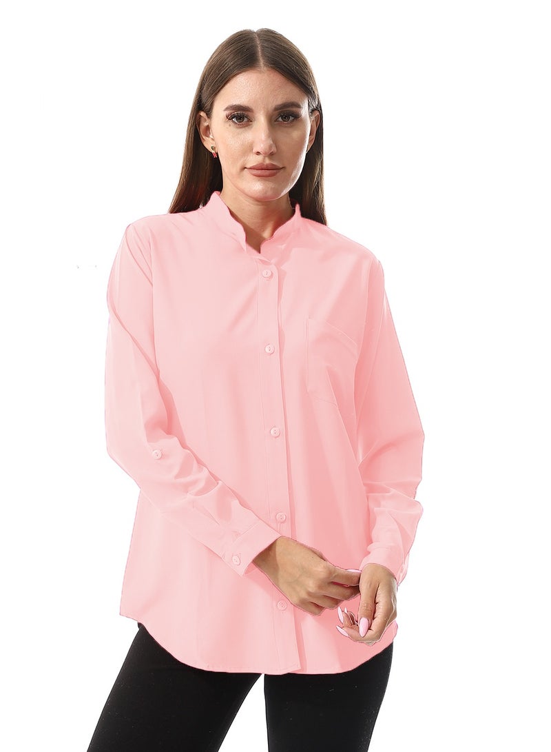 Master Jeans Women’s Casual Roll Up Sleeves Shirt