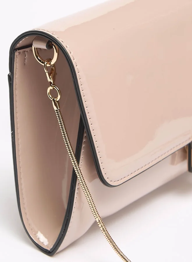 Celeste Women's Solid Crossbody Bag with Magnetic Closure and Chain Strap