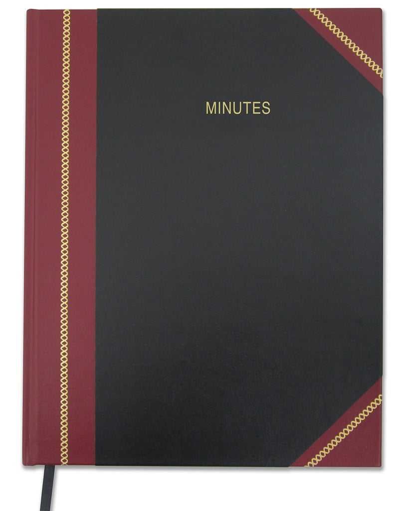 BookFactory Minutes BookCorporate Minutes BookBoard Meeting Minutes LogBook 168 Pages 85 X 11 Black and Burgundy Cover Black Ribbon Section Sewn Hardbound LOG1687CSLKMST75Minutes