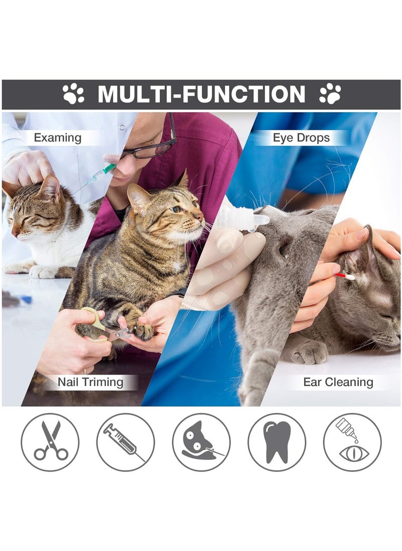 Cat Grooming Bag and Adjustable Breathable Cat Shower Net Bag Cat Scratch-Resistant Restraint Fixed Bag for Kitten Bathing Nail Trimming Feedin(Grey)