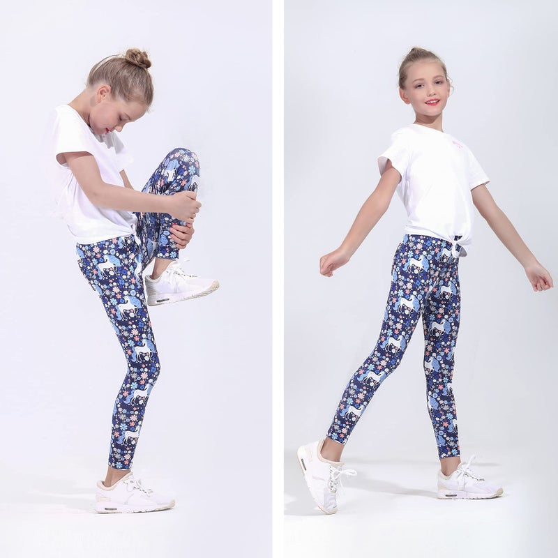 Quedoris Girls 3-Pack Printed Leggings Watermelon Unicorn/Cherry/Daisy Unicorn 130Y - Image 3