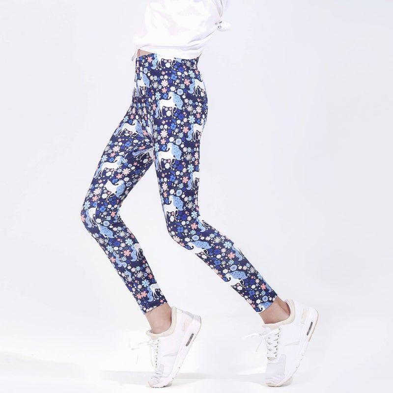 Quedoris Girls 3-Pack Printed Leggings Watermelon Unicorn/Cherry/Daisy Unicorn 130Y - Image 4